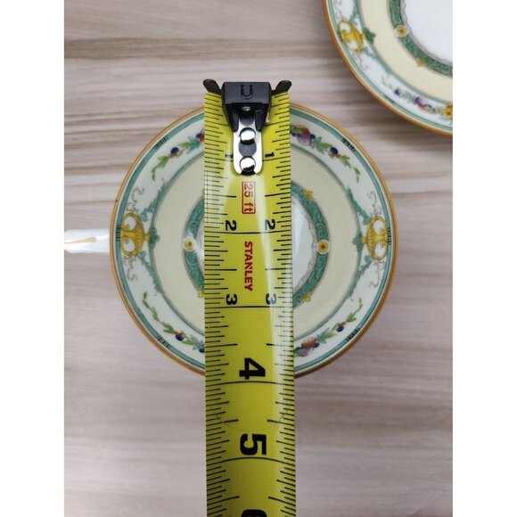 Mintons Helena Dark Green Footed Cup And Saucer England Bone China - Picture 11 of 12